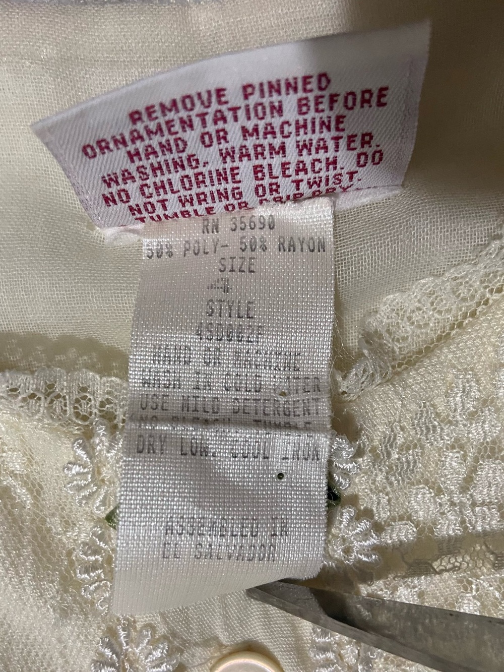 Vintage Dorissa International Nicole Girls Ivory Puff Sleeve Formal Dress Sz 4 - Picture 8 of 10